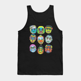 Retro Halloween Masks Tank Top